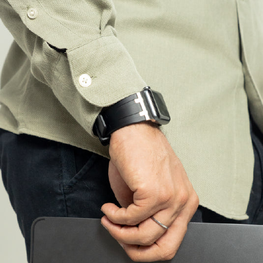 Banda de Silicona Negra Apple Watch -  Ash X Black